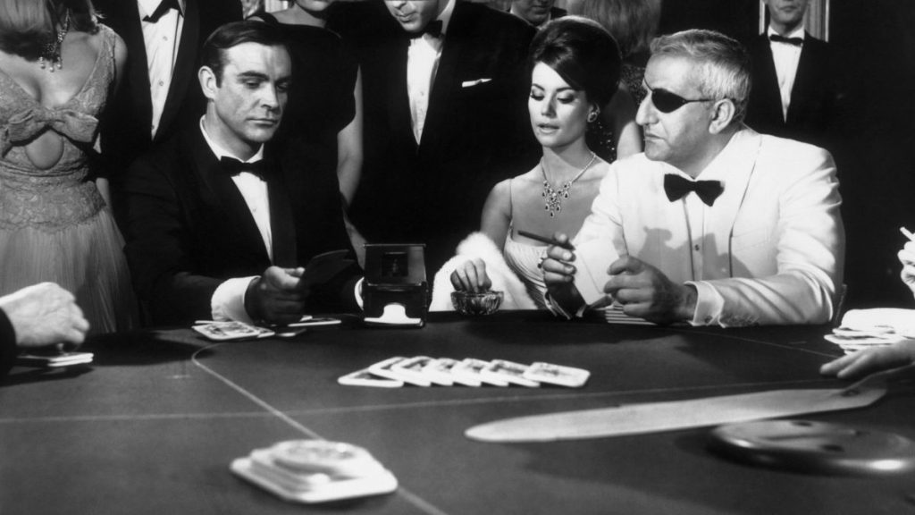 James Bond playing baccarat his favorite game